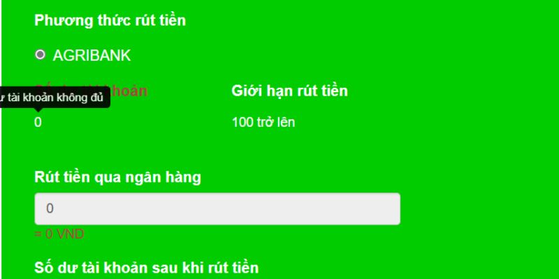 Hạn mức mỗi giao dịch rút tiền tại nhà cái